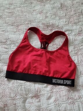 Victoria's Secret Sports Bra Red with Black Band